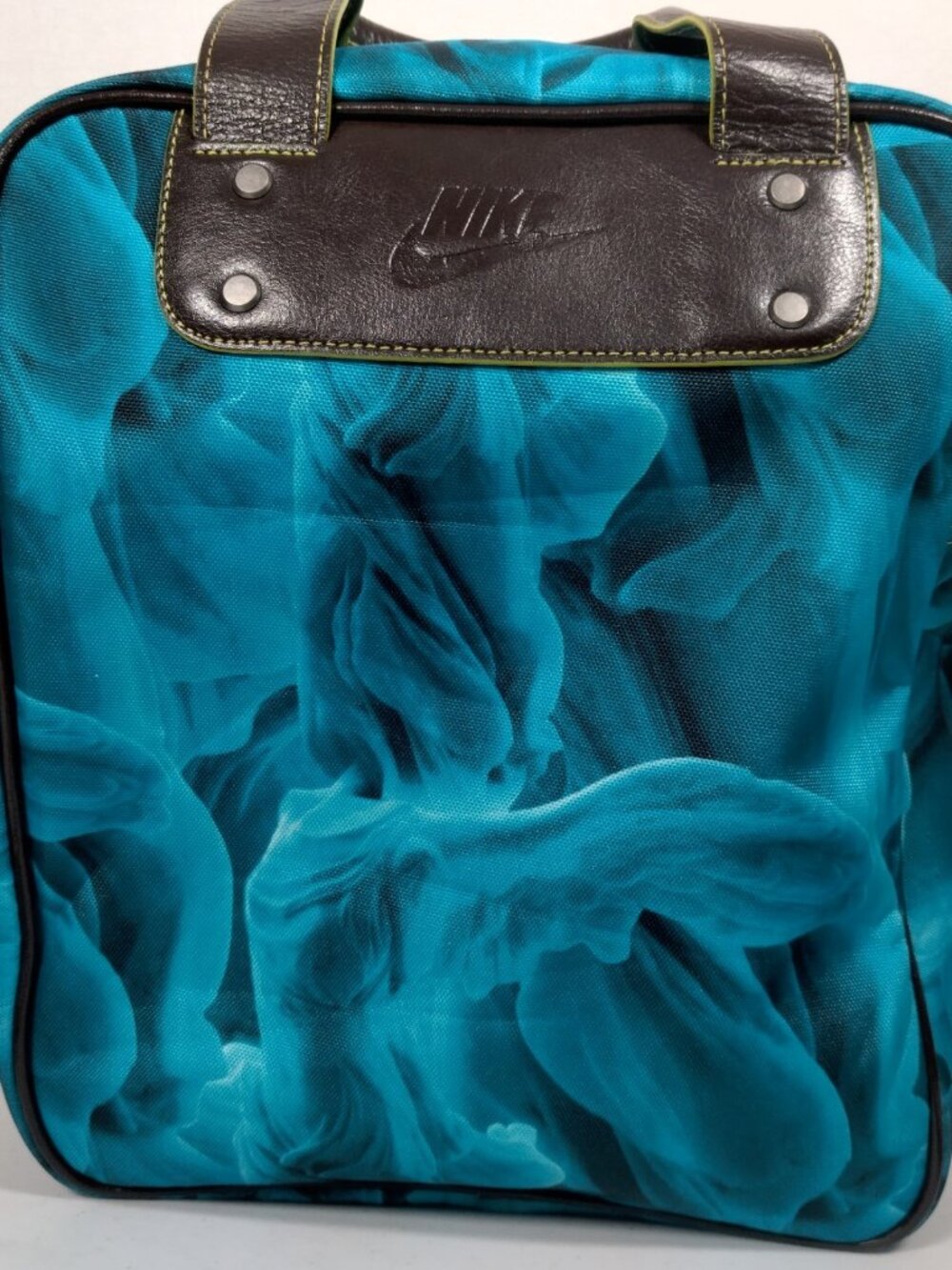 Nike Tote Bag Blue Abstract Print Padded Shoulder Strap Trippy Swirl Travel - Picture 8 of 16